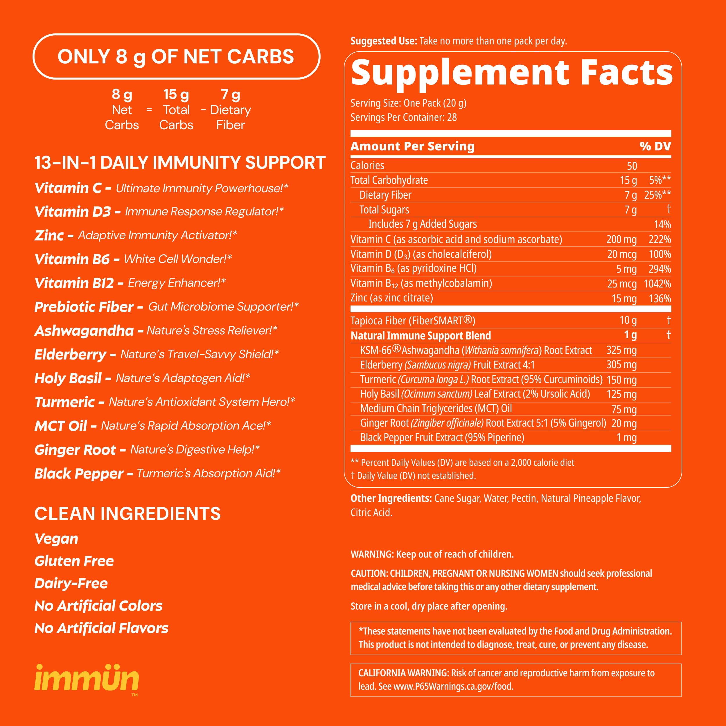Grüns Immun Immunity Gummies with Vitamin C, Daily Immune Support, 28 ct — Amazon image 6
