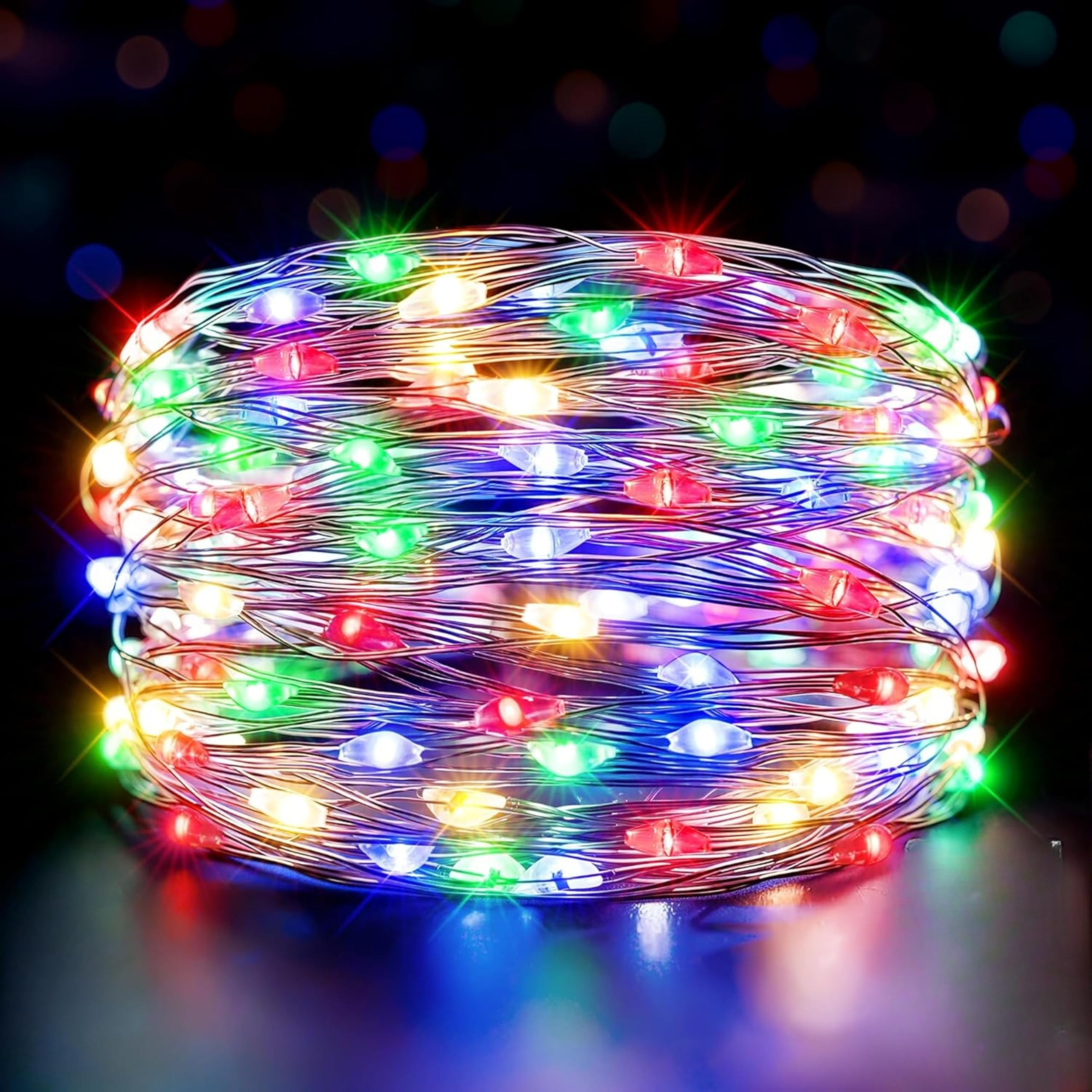 Fairy Lights, Christmas Decorations Battery Operated String Lights Copper Wire Fairy String Lights Firefly Lights DIY Decoration for Bedroom Wedding Party Indoor Outdoor Camping (2m/20LEDs)