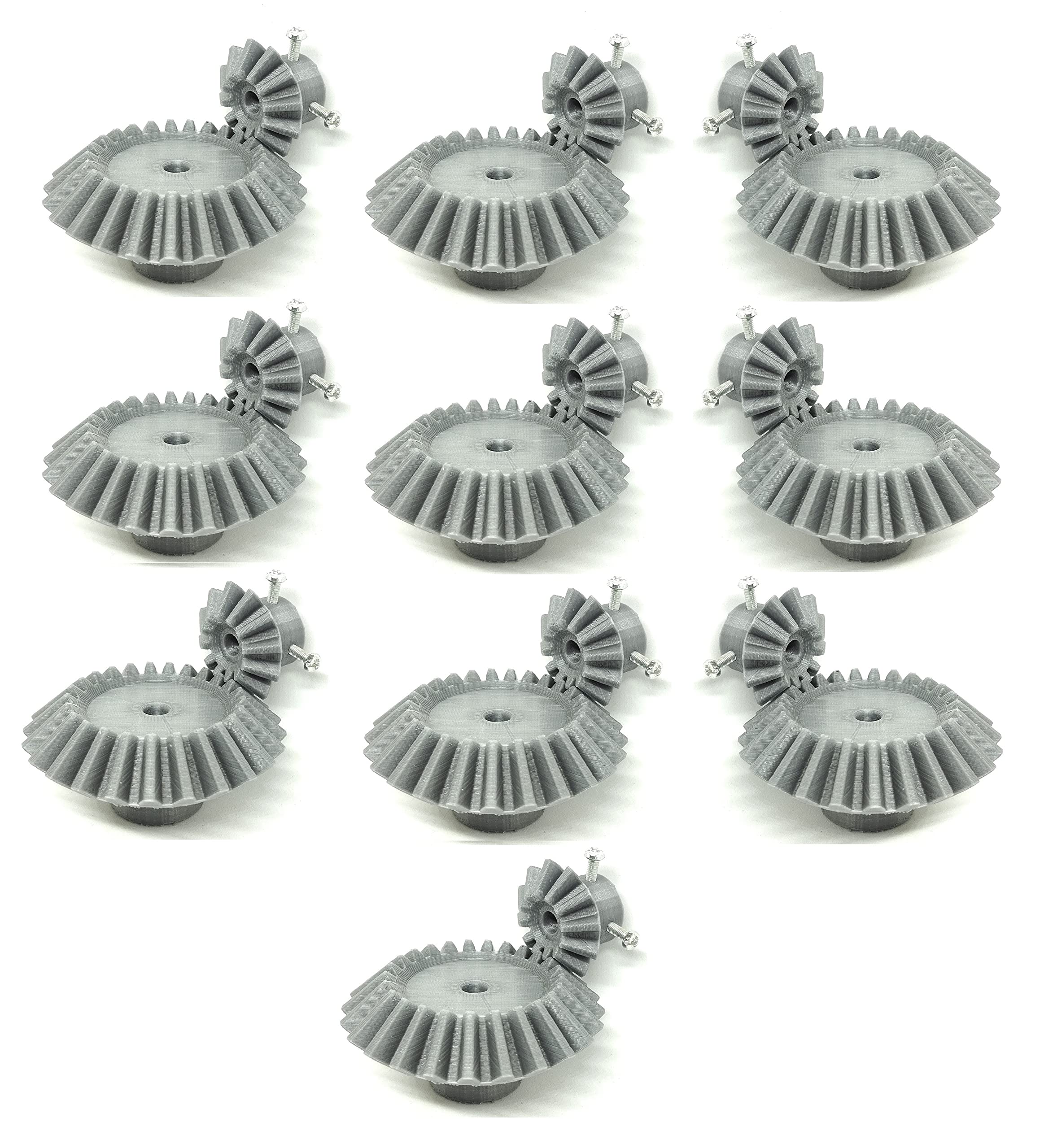 INVENTO 10pcs 3D Printed Plastic Bevel Gear 12 Teeth (33mm dia) + 25 Teeth (66mm dia), 15mm Width, 8mm hole, 2.5 Module for DIY Projects-image-45