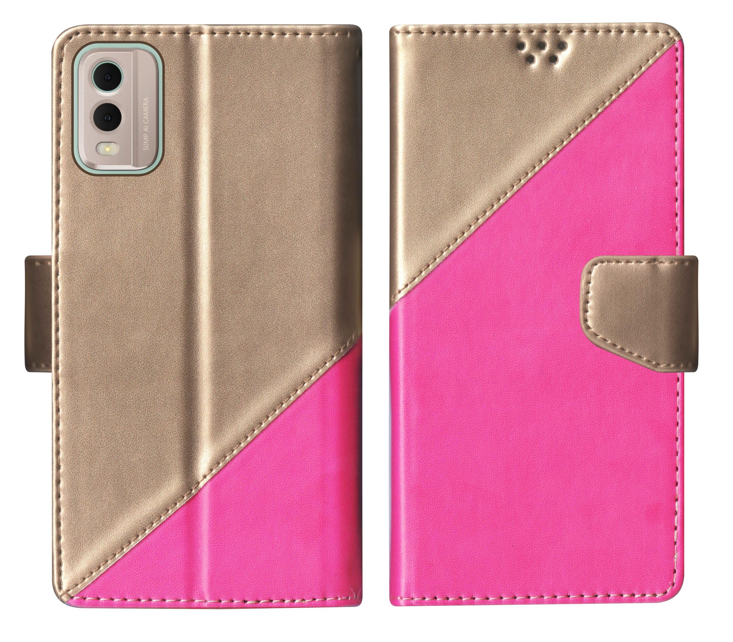 SBMS Nokia C32 Flip Cover Back Cover Case with Magnatic Closure | Inbuilt Stand | Card & Money Pocket (Multicolor Pink) (B0C7C6FLWX) Amazon Price History, Amazon Price Tracker