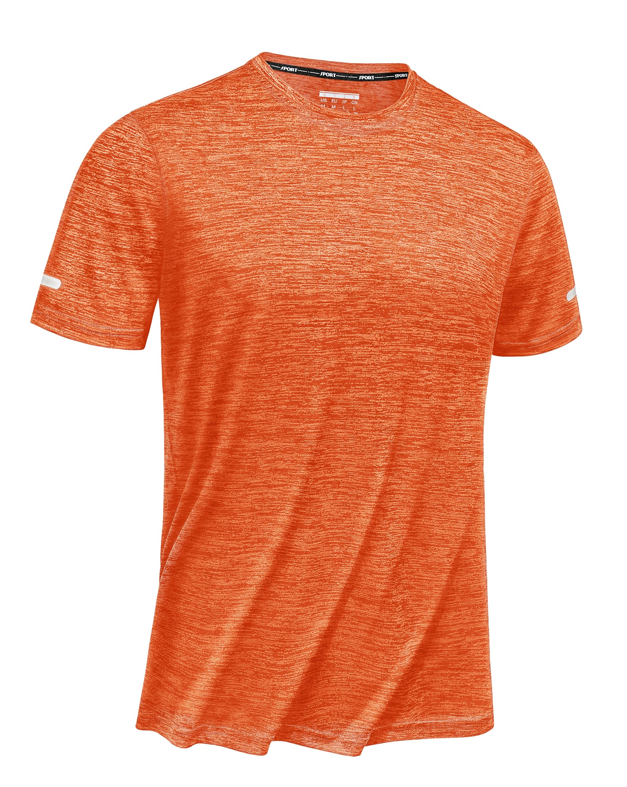 TACVASEN Uomo Maglietta Running Asciugatura Rapida Sport T-Shirts con Strisce Riflettenti