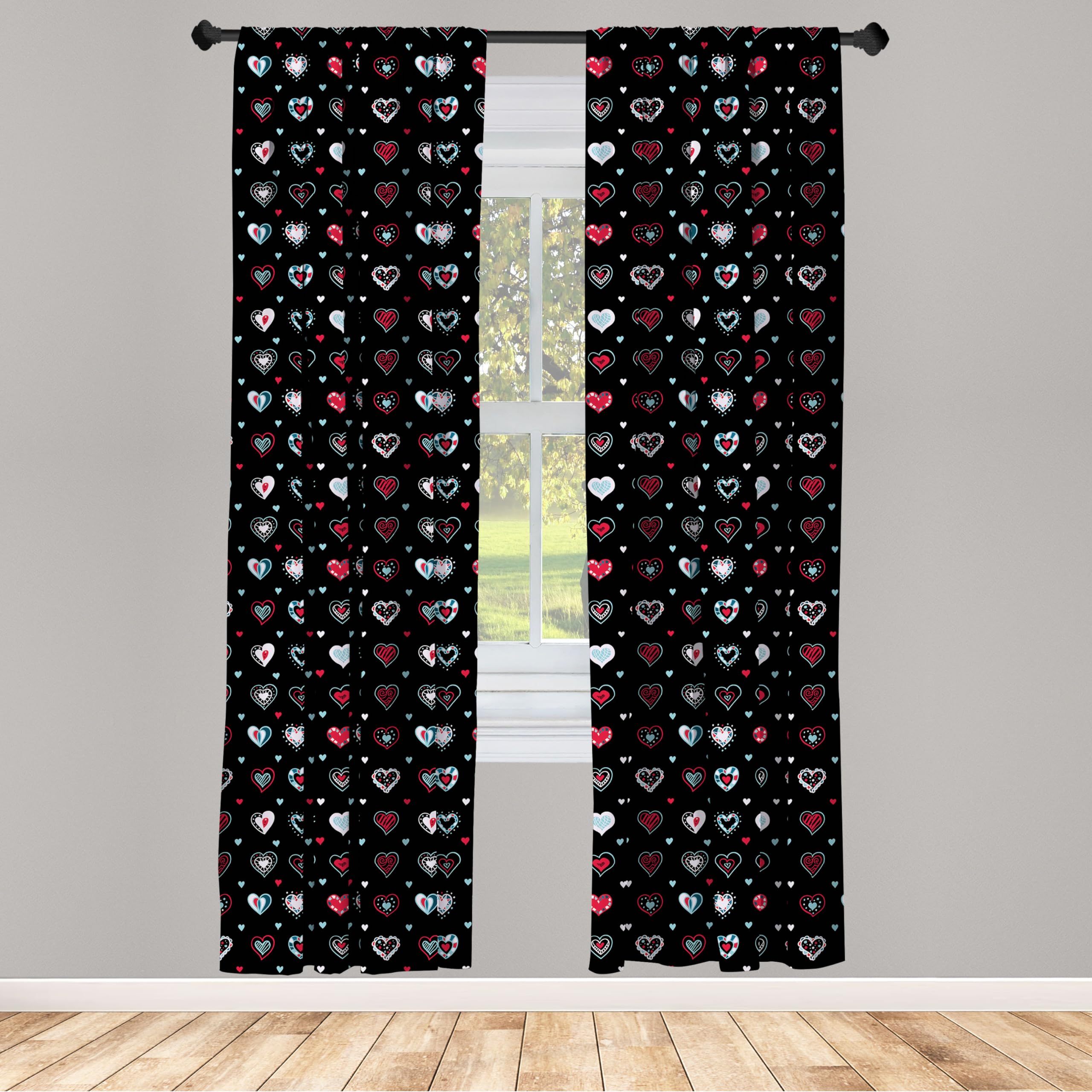 AmbesonneMulticolor Curtain Panels