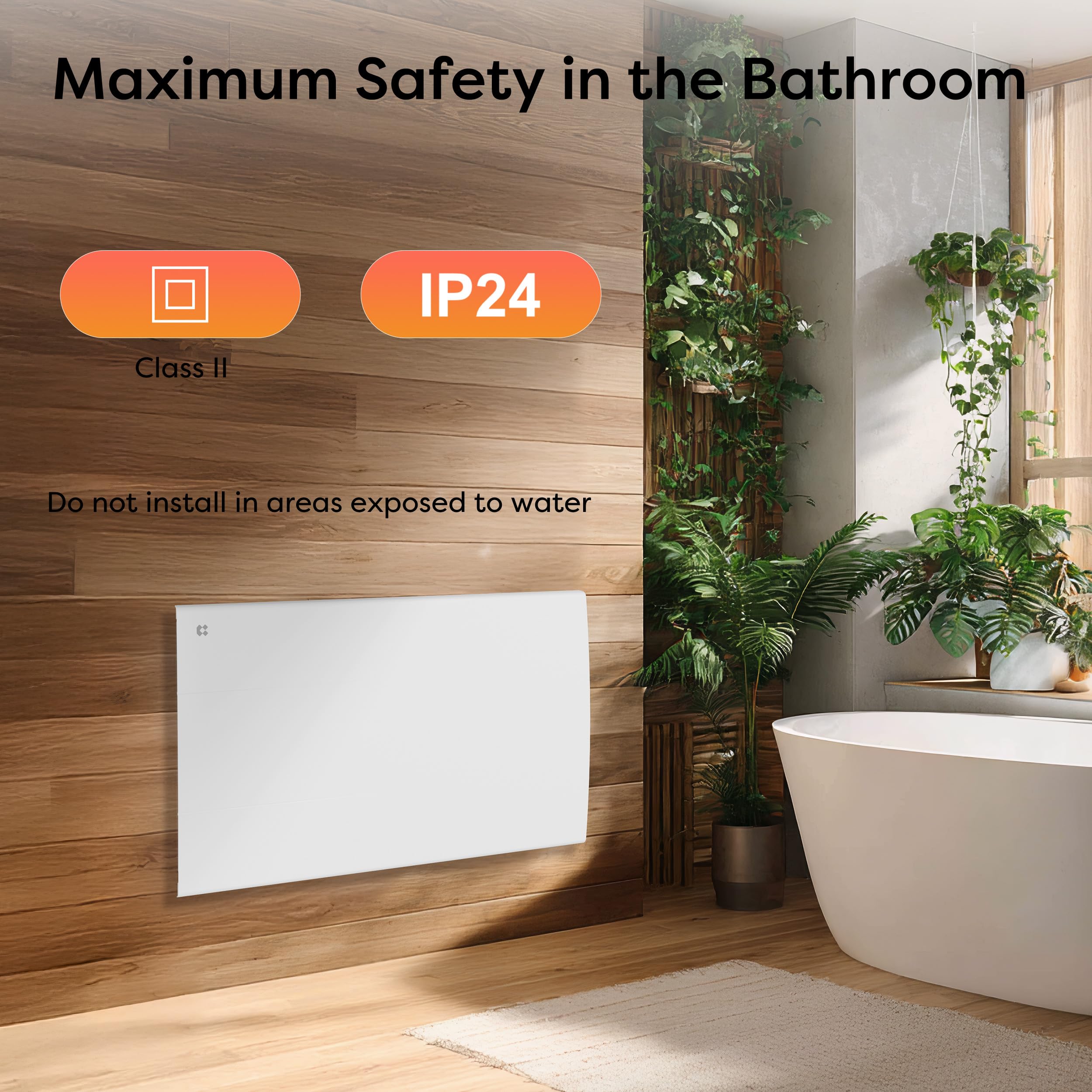 CIARRA CBHT15E bezwładnościowy grzejnik ceramiczny 1500 W - WiFi Inteligentne ogrzewanie elektryczne z PID, wykrywanie okien, programowanie tygodniowe i blokada dla dzieci