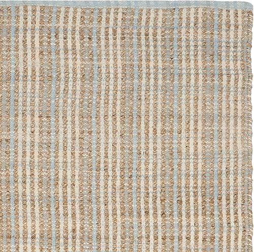 Miniatura 5 de SAFAVIEH Cape Cod Collection - Alfombra decorativa de 3 x 5 pies, natural, hecha a mano de yute a rayas, ideal para zonas de alto tráfico en