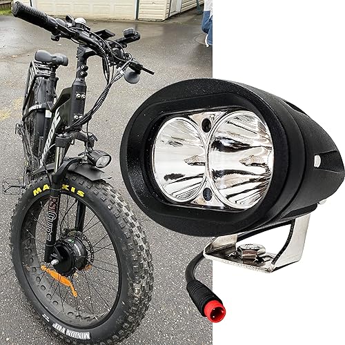 Miniatura 4 de OZ-USA Faro LED blanco de alta potencia 6000 K compatible con Vamoose Mammoth Rad Power Bikes RadMini RadRover RadExpand RadRunner