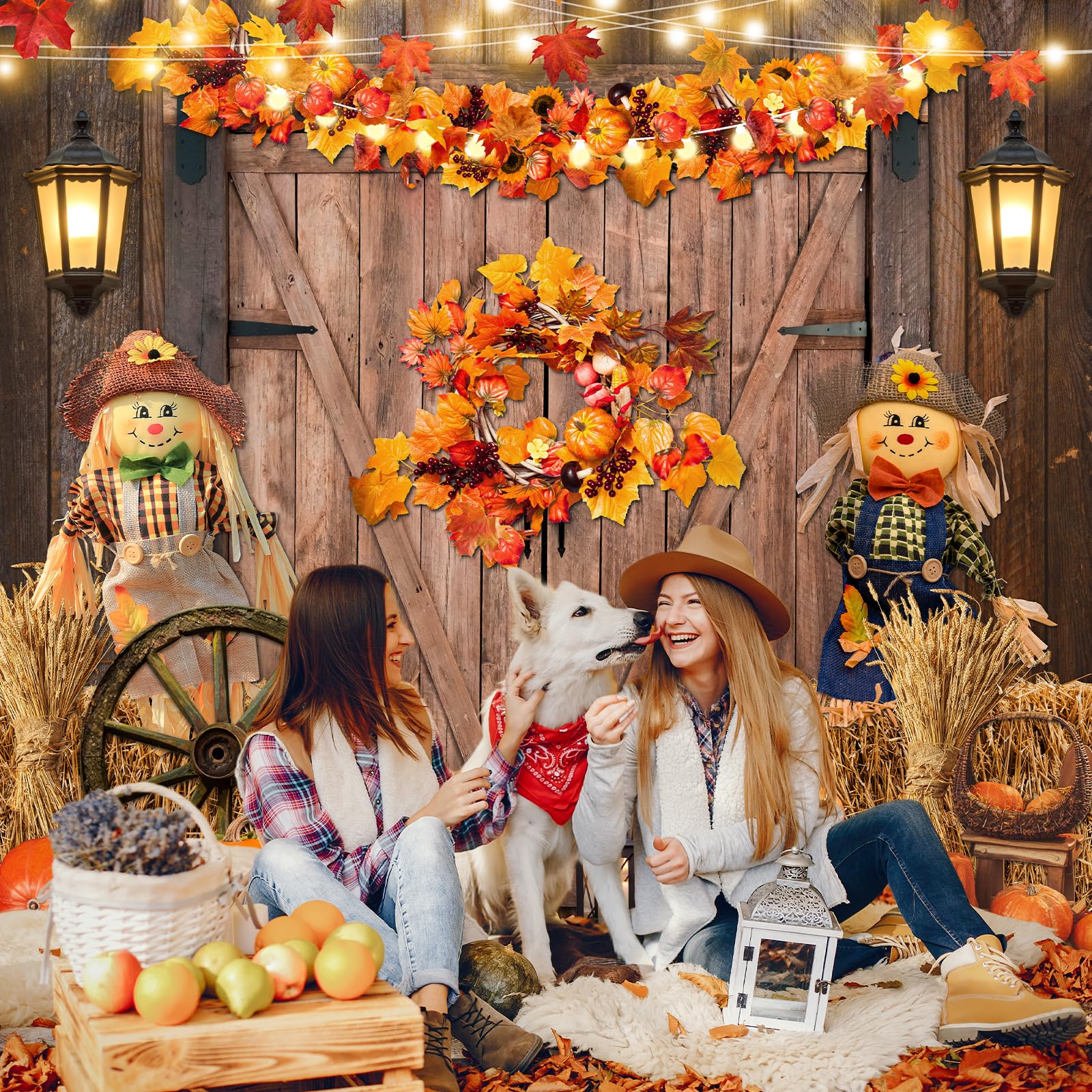 Avezano Toile De Fond Forêt D'automne, Feuilles D'érable, Citrouille