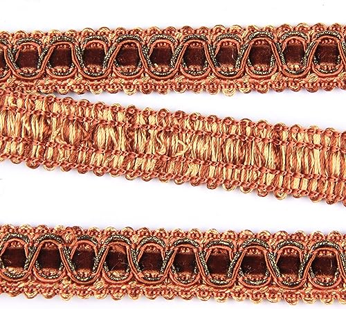 Miniatura 9 de Fenghuangwu Recorte trenzado de poliéster de 6.5 yardas, 1.1 in1.1 pulgadas de diámetro, decoración de tela para coser y manualidades (verde)