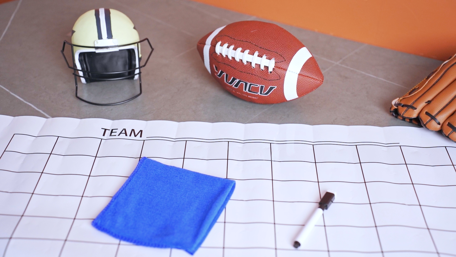 100 Football Squares Dry Erase Board - 24x36 Inch Office Pool Game Set With Pen & Cloth
