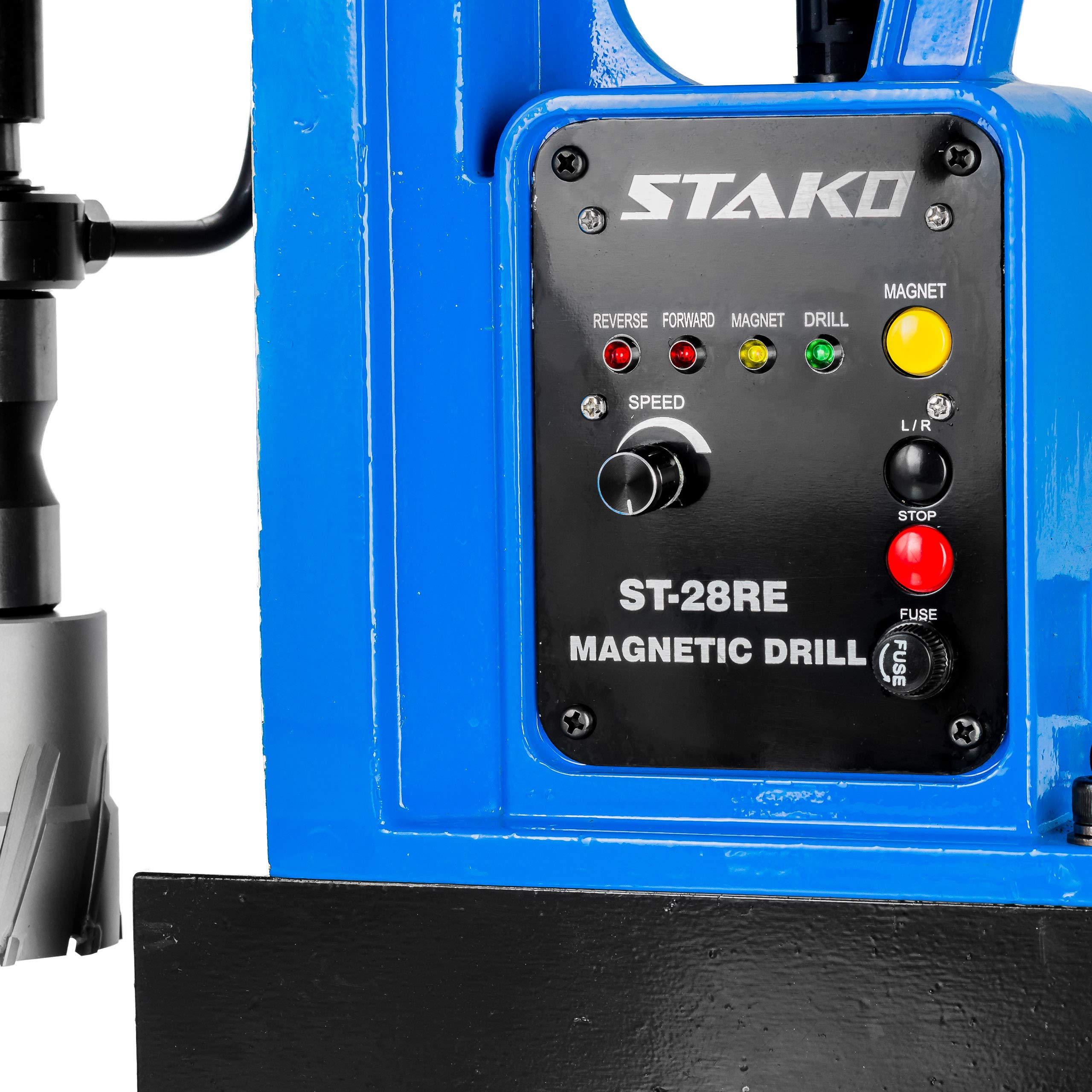 STAKO Trapano magnetico da 1800 W con valigetta ST-28RE Max.Ø80 mm - Forza magnetica 16500N - Trapano centrale portatile per metallo con Weldon 19 mm e mandrino 3-16 mm e supporto filettato M3