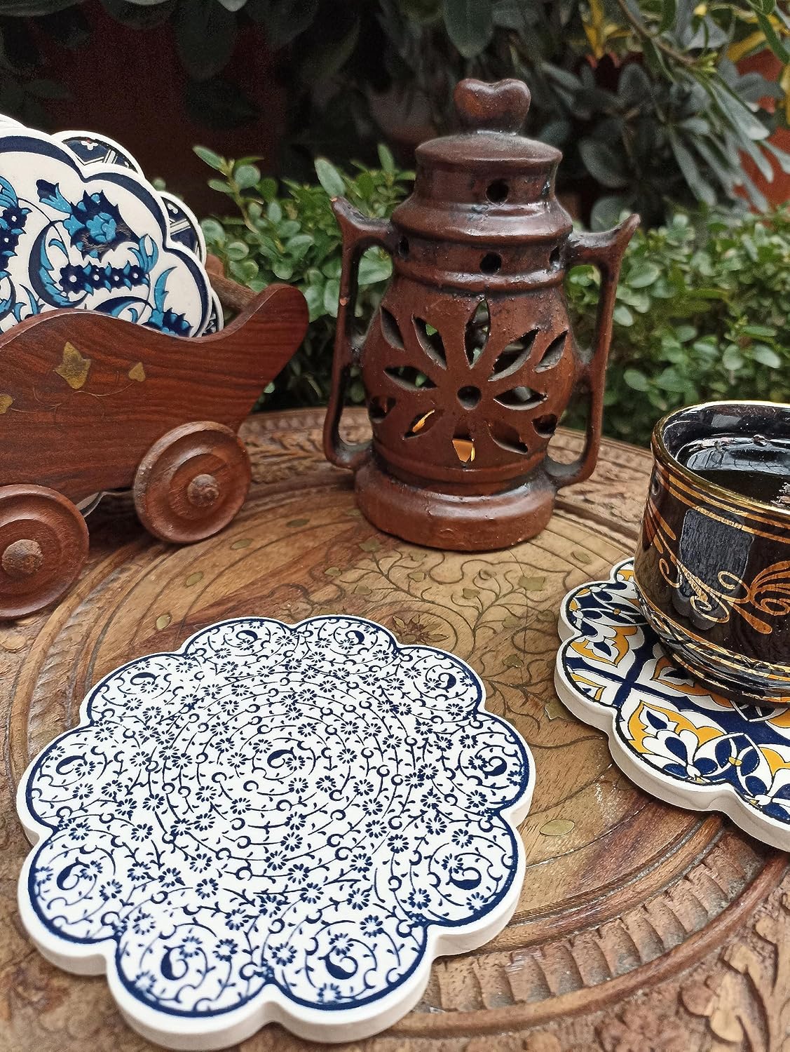 Ceramic Coaster for Hot Cups, Turkish Tile, Cooking Trivets, Coaster for Hot Mug, Placemat for Kitchen Counter, Coaster for pot, Non Slip