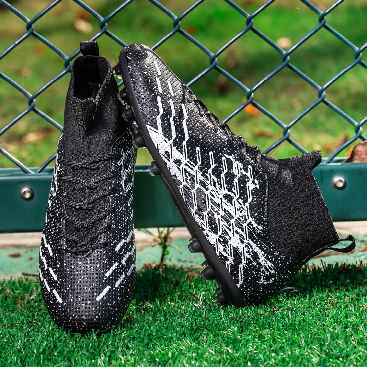 Unisex Soccer Cleats Lightweight No-Tie Lacing System Multi-Surface Football Shoes with Ankle Support for Beginners to Advanced Players - Image 2