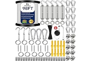 Reliable 1/8" Stainless Steel Shade Sail Cable with M5 Turnbuckle Kit