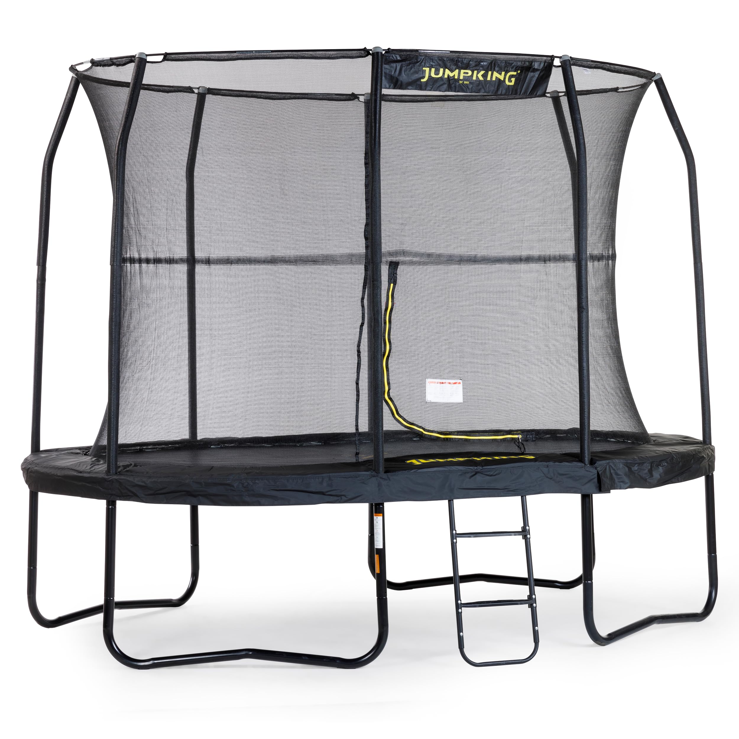 JumpKing8ft x 11.5ft / 10ft x 15ft / 14ft x 17ft Oval Trampoline With Safety Enclosure Net & Ladder - JumpPod ❘ Outdoor Trampoline For Adults & Kids, Great For Fun | Revolutionary POD™ Connector