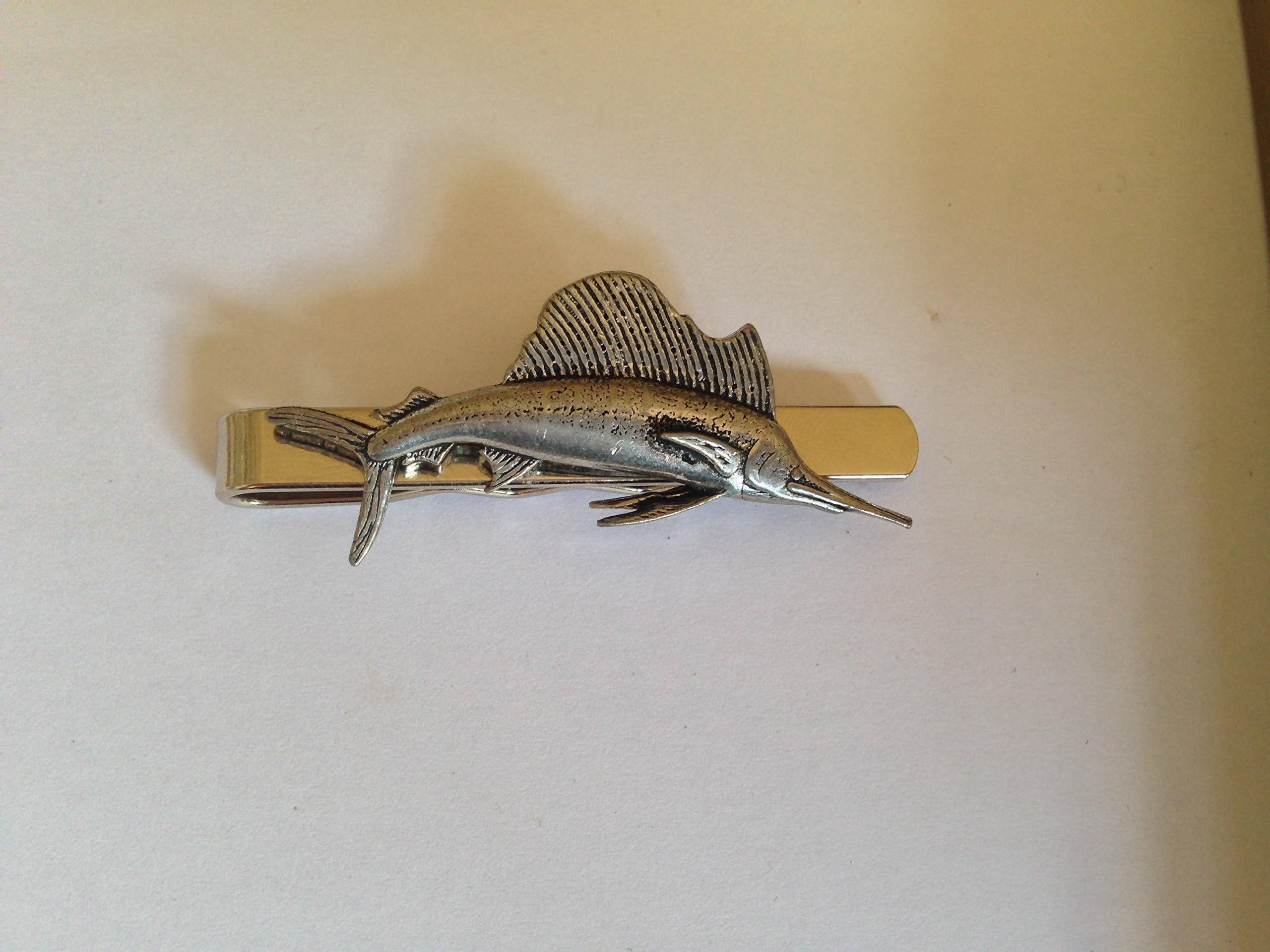 F13 Sailfish English Pewter emblem on a Tie Clip (slide) Handmade in sheffield comes with PrideInDetails gift box