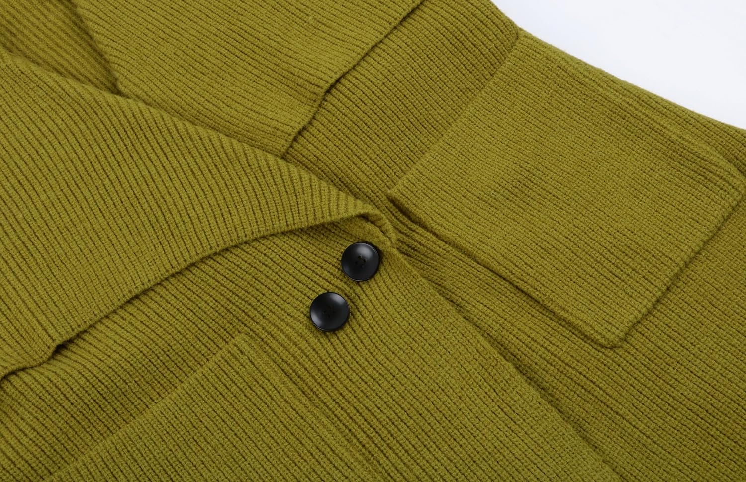 CHARTOU Women's Elegant Lapel Collar Rib-Knit Open Front Cardigan Long Sweater Jacket Overcoat - Image 6