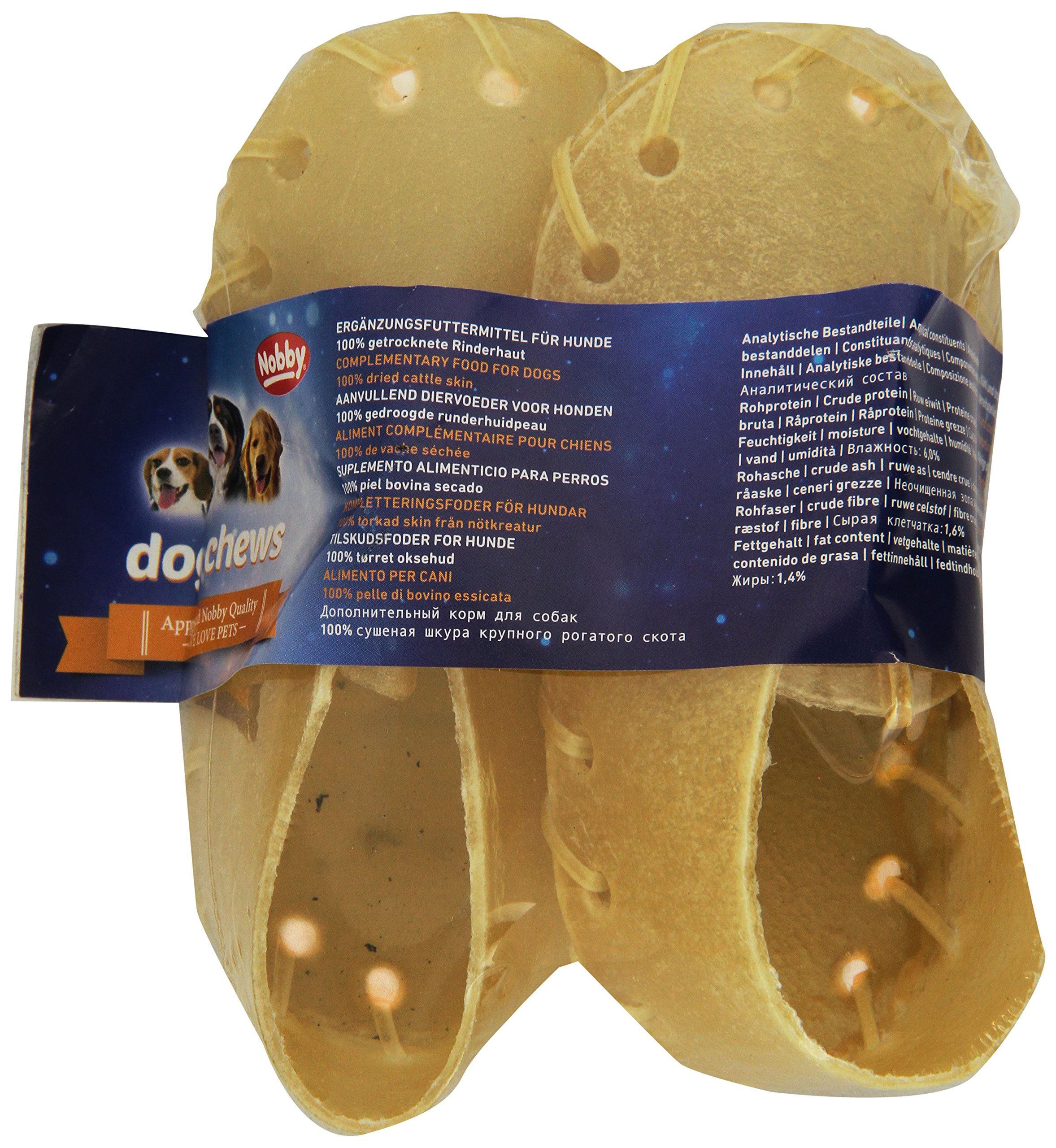 Nobby Kauschuhe Für Hunde - 20 Stück Rinderhaut-Kausnacks Je 12,5cm & 20g