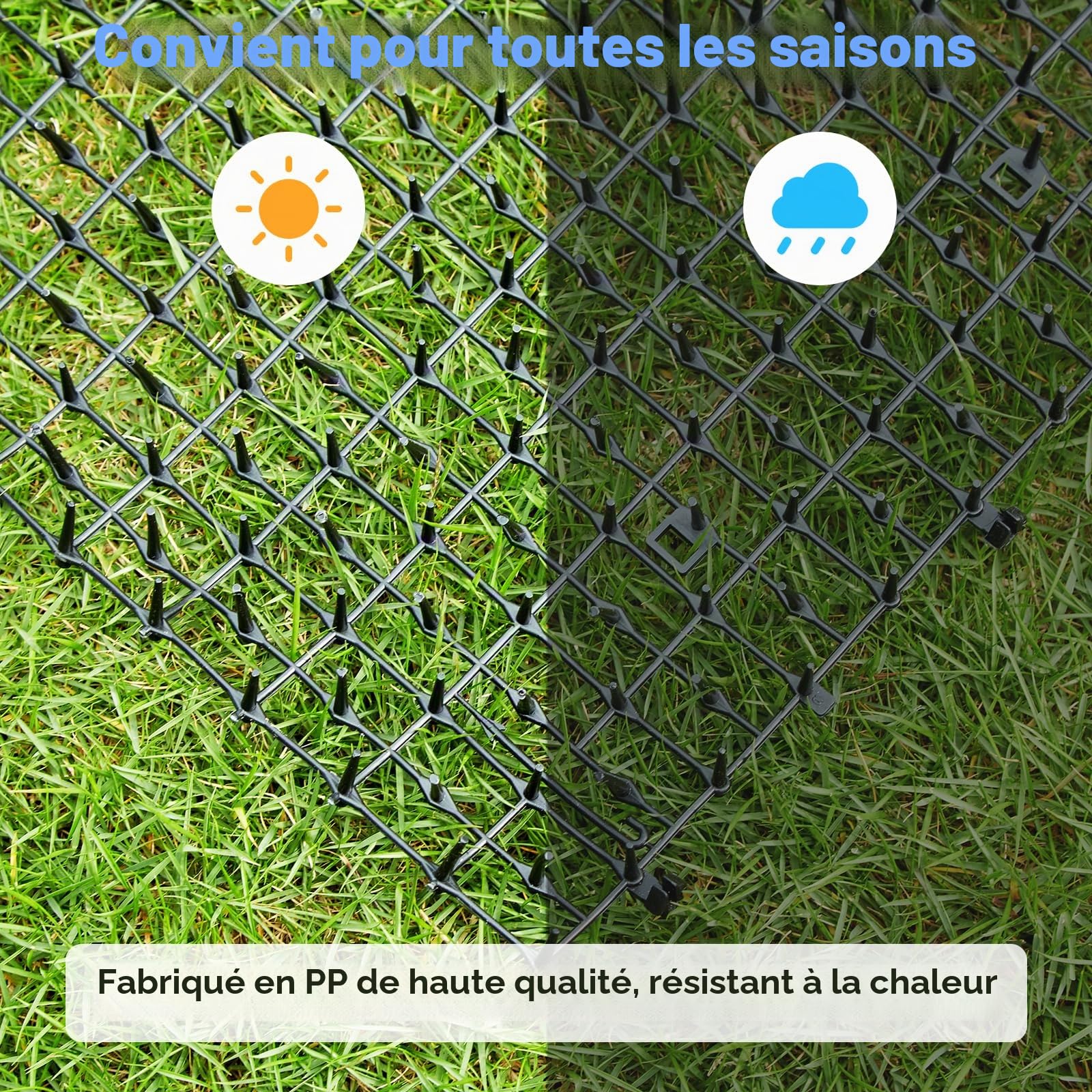 2 Rouleaux de 200 x 30 cm Tapis Anti-Chat avec Pointes Empêcher Les Animaux de S'approcher, Tapis Anti-Chat d'Epine Grille de Jardin Anti Chiens pour Les Jardins Intérieurs et Extérieurs