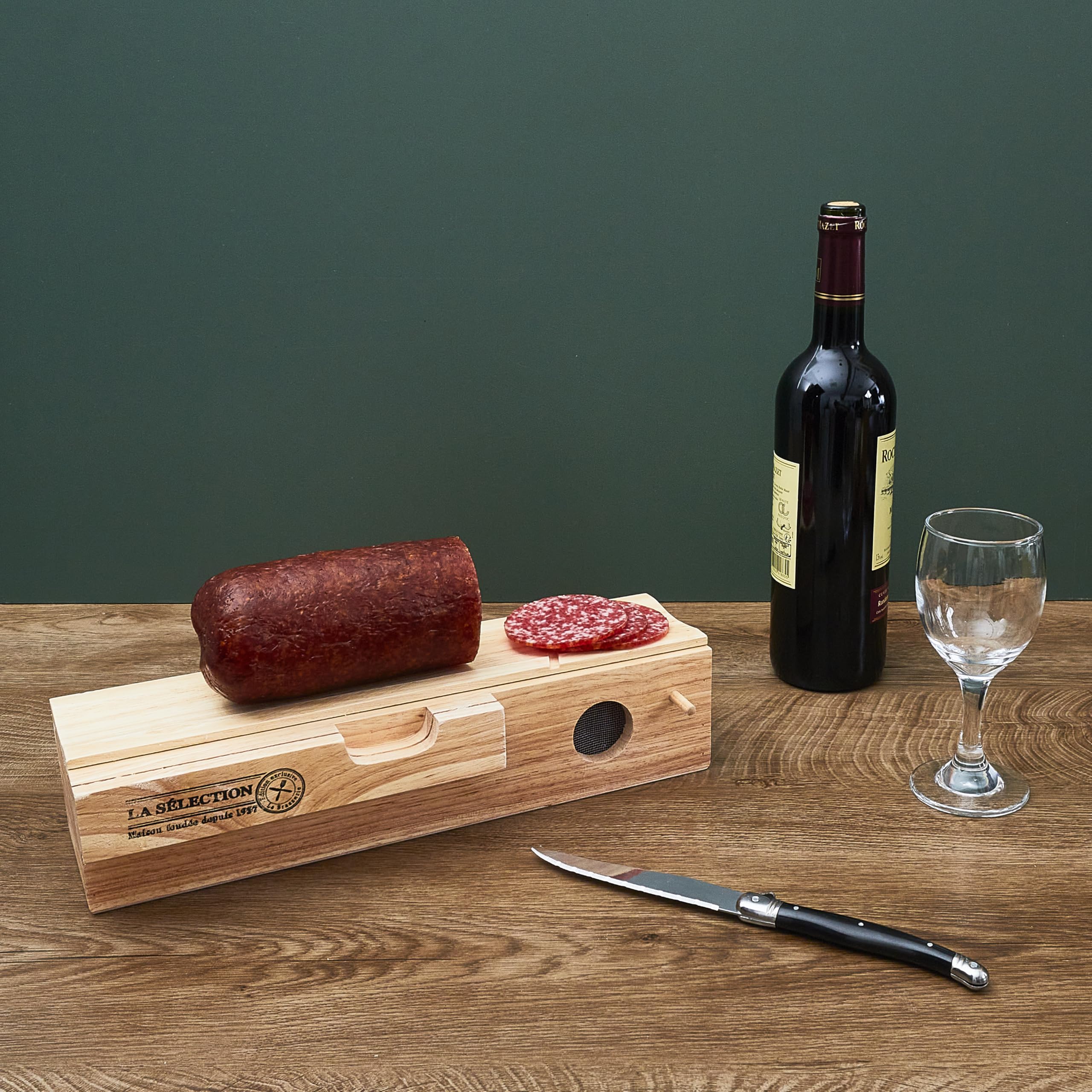 COOK CONCEPT Scatola per Salsicce Laguiole con Coltello, Beige
