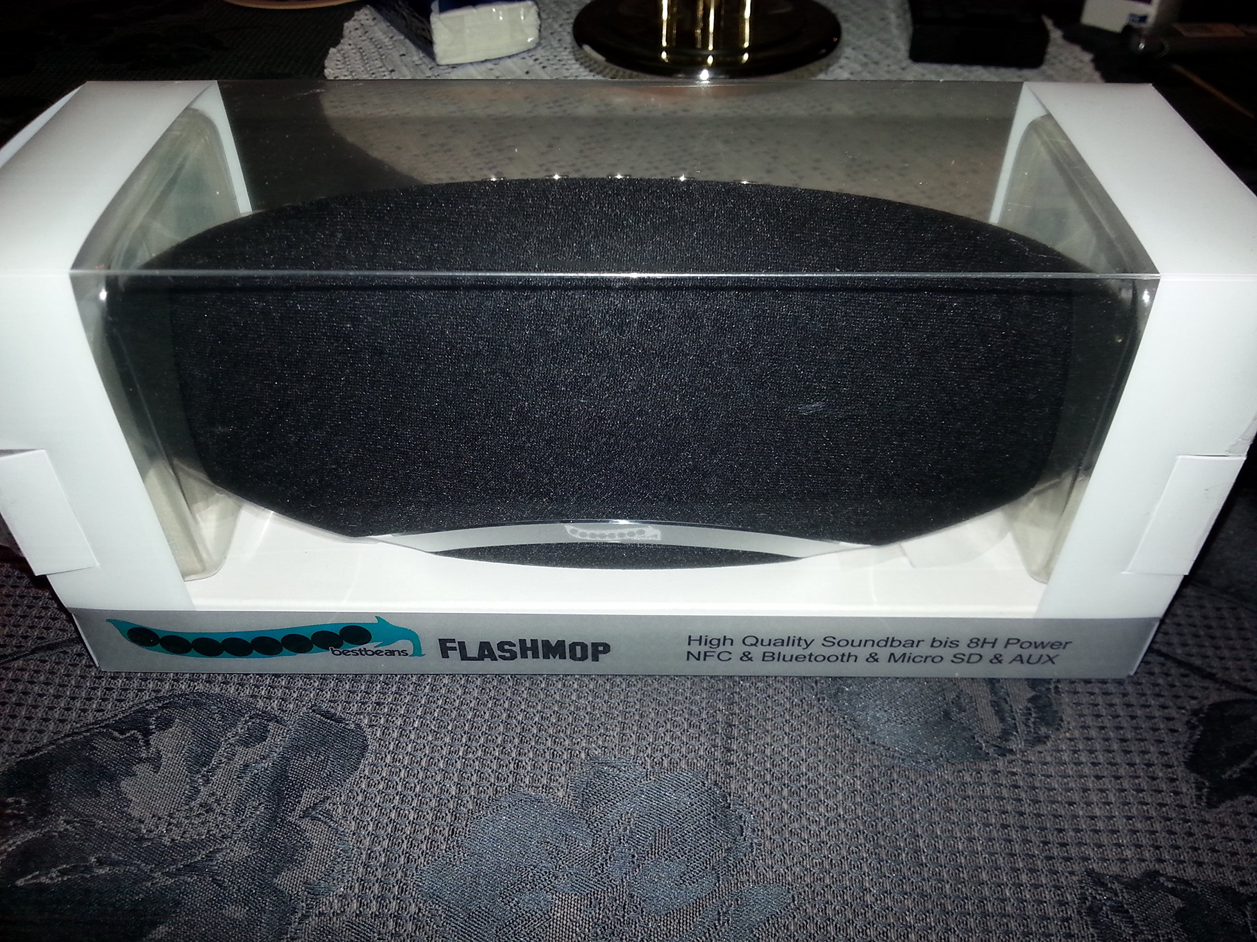 Flashmop Wireless Mini Bluetooth NFC Micro SD Soundbar Speaker System