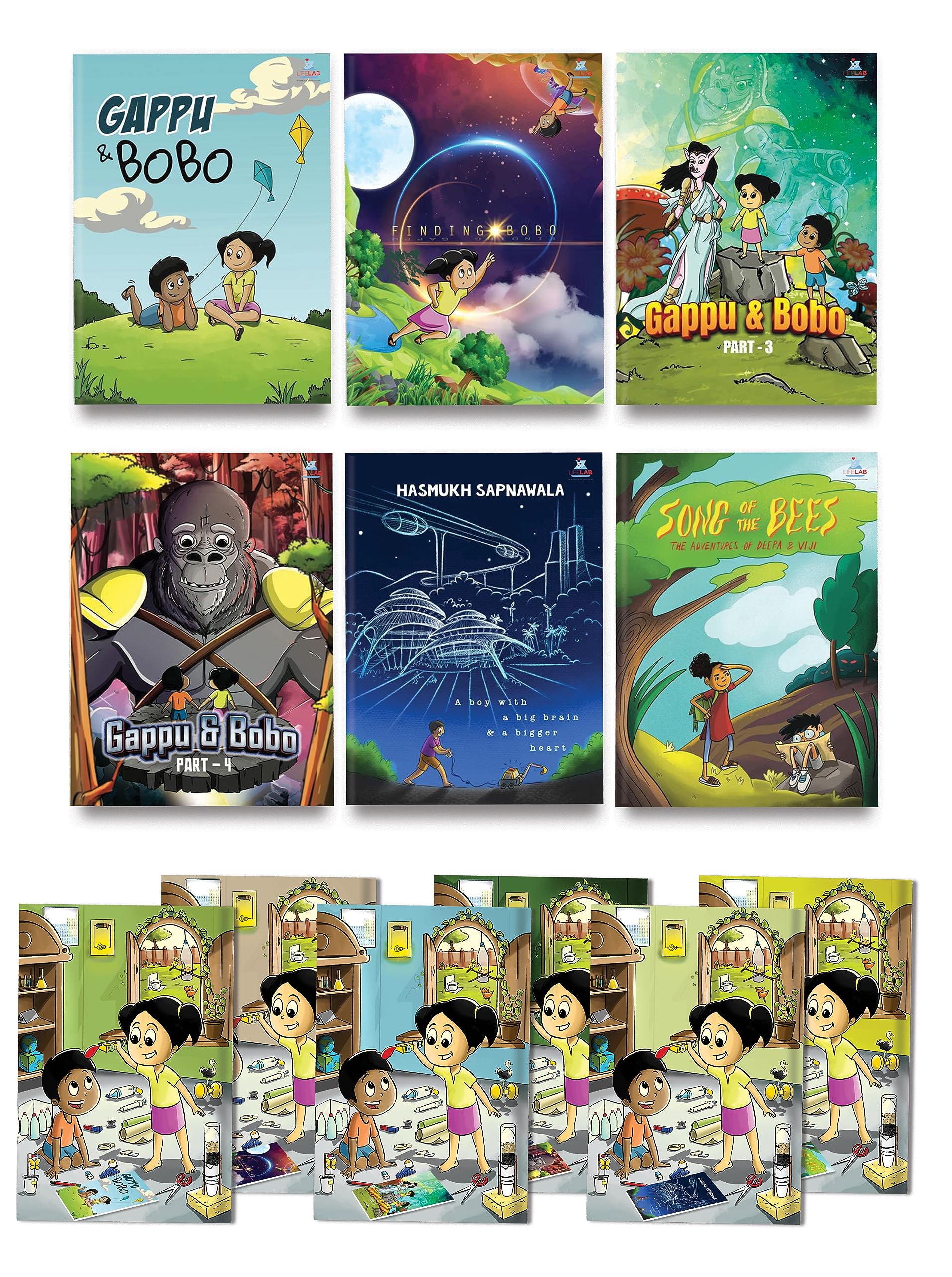 Gappu & Bobo (Pack of 6)+Activity Book (Pack of 6)