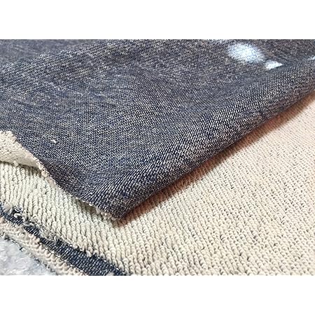 Amazon 布地専門店 Kijiya 1ｍ価格 綿100 もこもこ あったか デニム風 裏毛 パイル ニット 青紺 布 生地 カットクロス ハンドメイド用品 Diy 布 生地 通販
