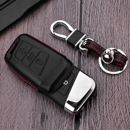 Miniatura 6 de M.JVisun Funda protectora de TPU suave para llavero de coche para Volkswagen VW Smart Key, Negro - piel, For Volkswagen Car Key Fob
