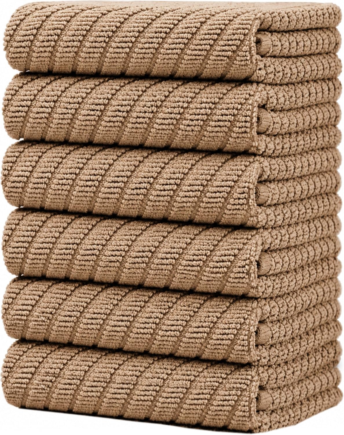 Bumble Kitchen Towels (6-Pack), 16"x25", 100% Cotton, Dish Towels Tan