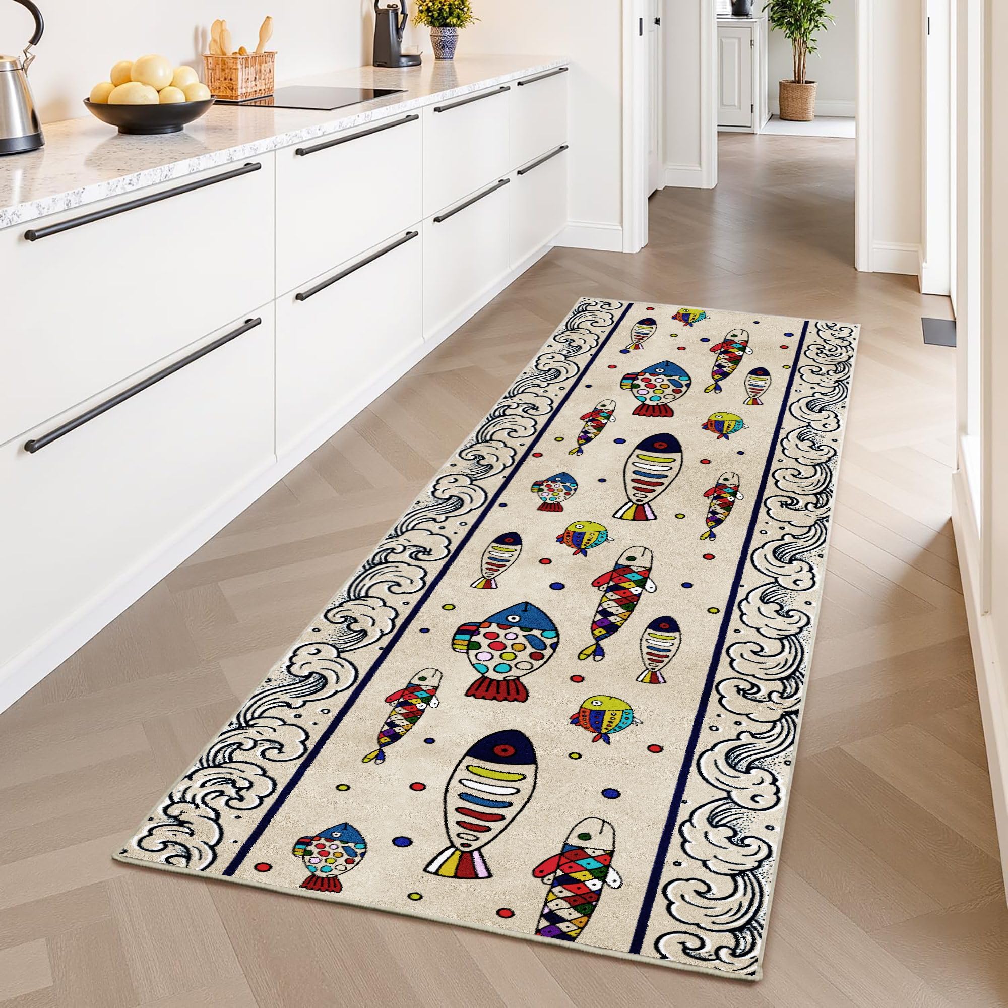 Amazon.com: Ykncxzy Cute Fish Kitchen Rugs, 1.3x7ft, Abstract