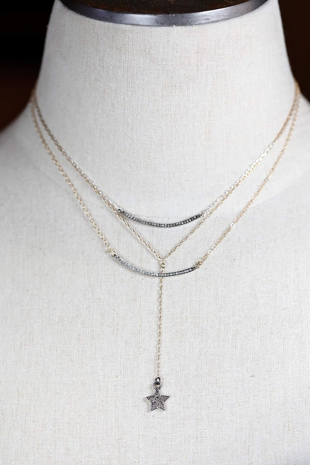 Genuine Pave Diamond Curved Bar Necklace- Sterling Silver- April Birthstone- Christmas Gift Idea-New Years - Image 5