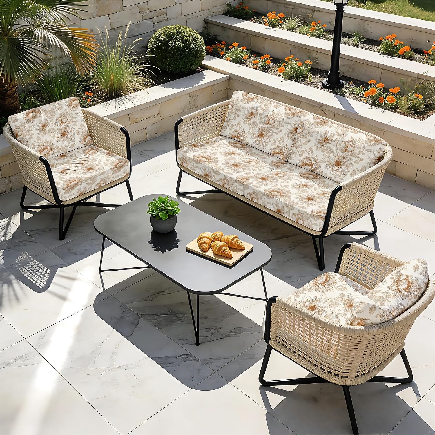 8 Pack Outdoor Cushion Covers for Patio Furniture, Stretch Slipcovers image 4