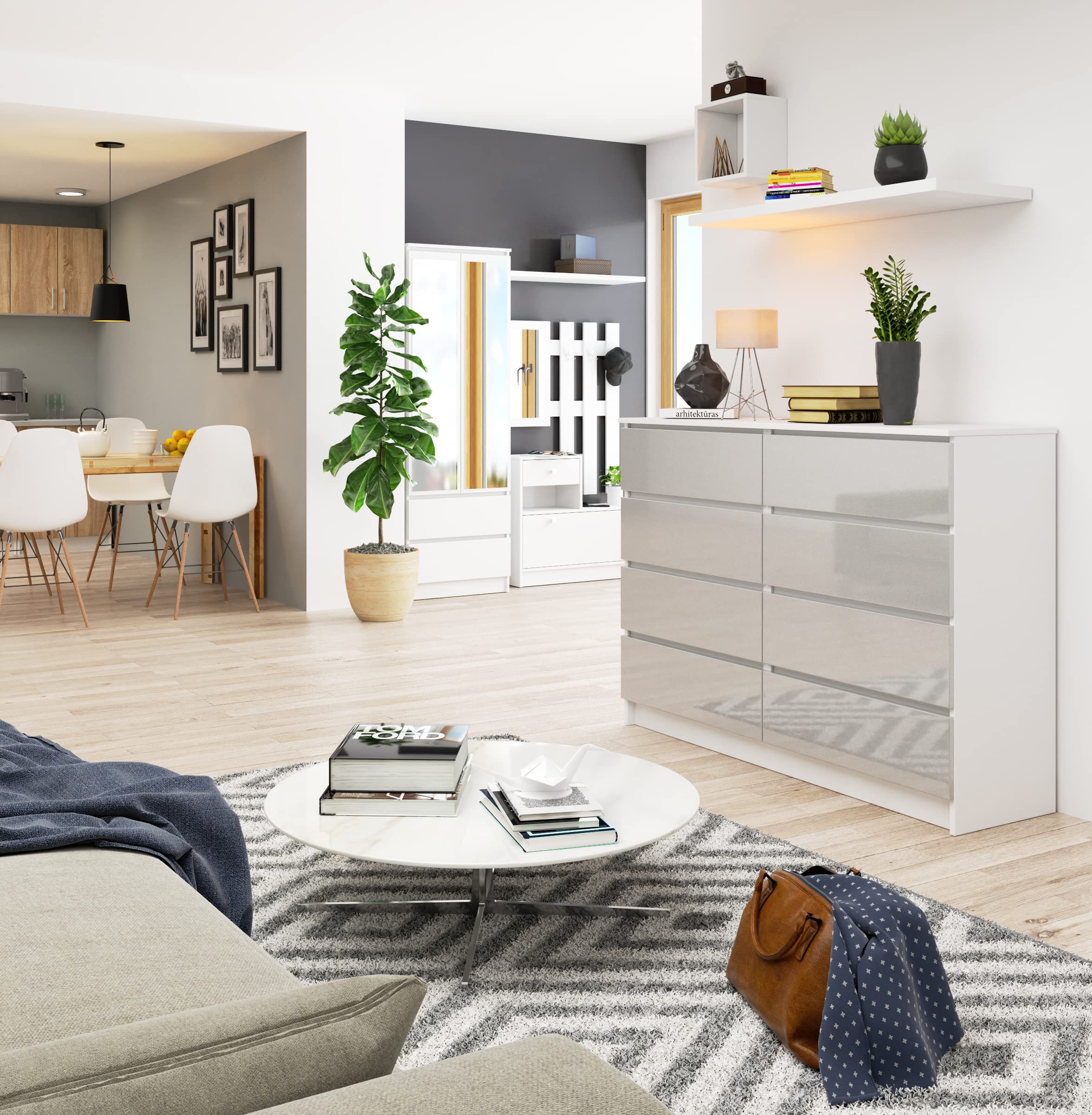 Cassettiera AKORD 8 Cassetti 140cm - Mobiletto Moderno Per Camera - Foto 7