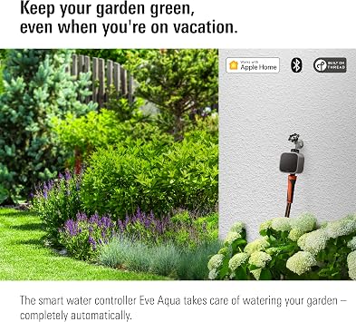 Eve Aqua (Apple Home), 2-Pack Smart Water Controller | Automate garden irrigation (schedules), app/Siri control, remote access, Bluetooth & Thread, no bridge