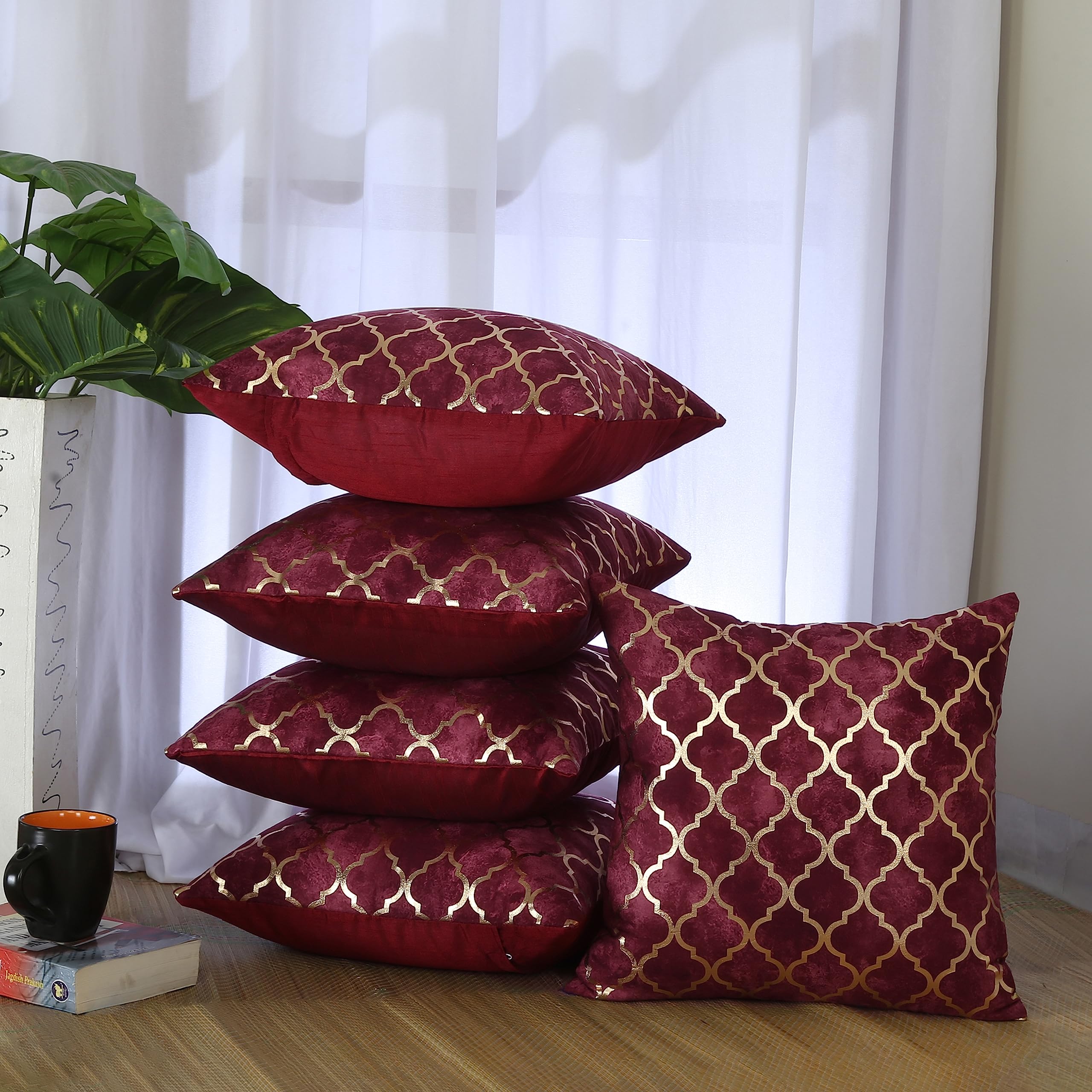 See full amazon price history chart for Homerz Set of 5 Velvet HD Foil Print Cushion Cover, 16 x 16 inch, Royal Look with Definite Finish (Maroon) Homerz Set of 5 Velvet HD Foil Print Cushion Cover, 16 x 16 inch, Royal Look with Definite Finish (Maroon) (B0C8J53TPV) Amazon Price History, Amazon Price Tracker