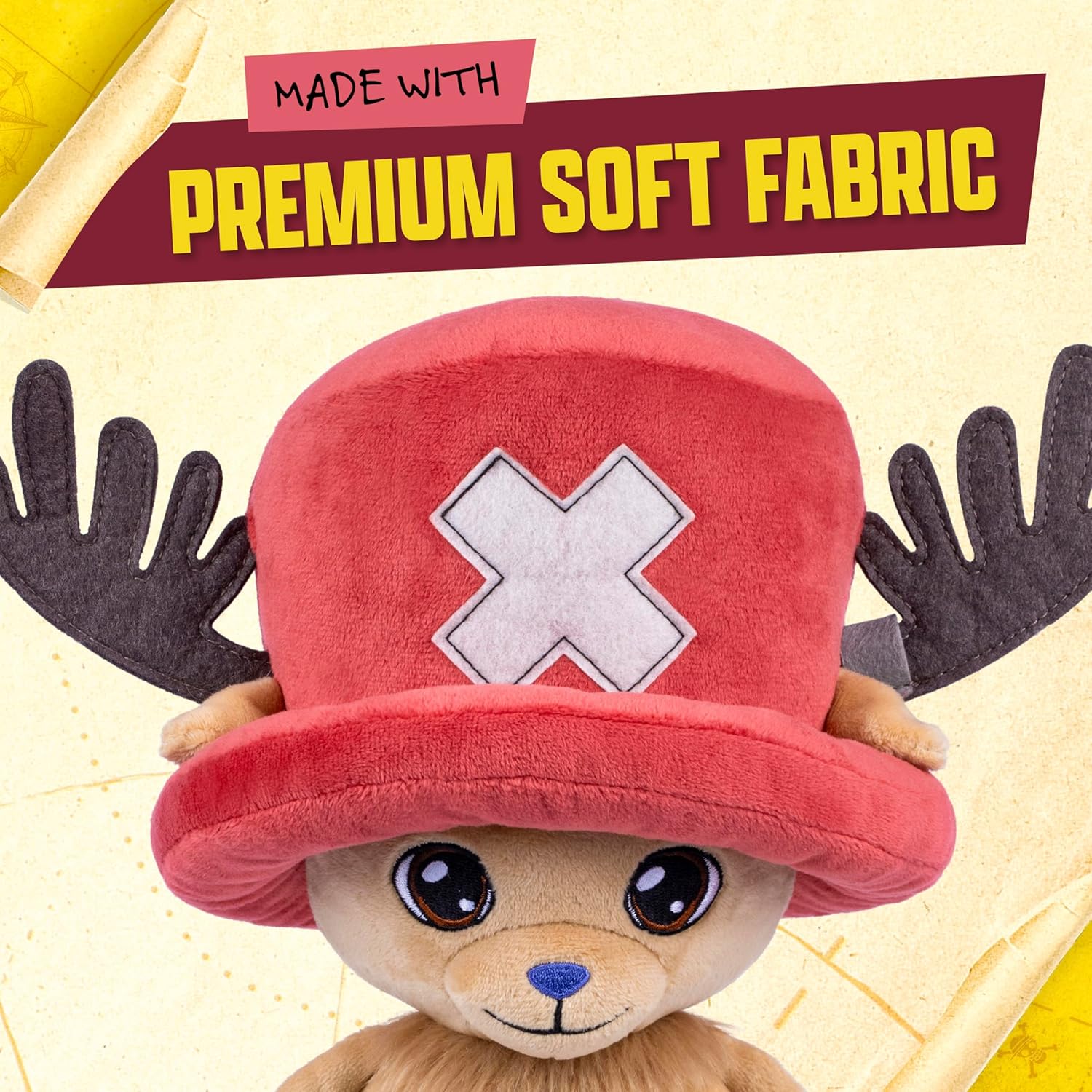 One Piece Large Plush Chopper, 12" (30 cm), Soft and Cuddly, Perfect for Snuggling, Displaying, or Collecting