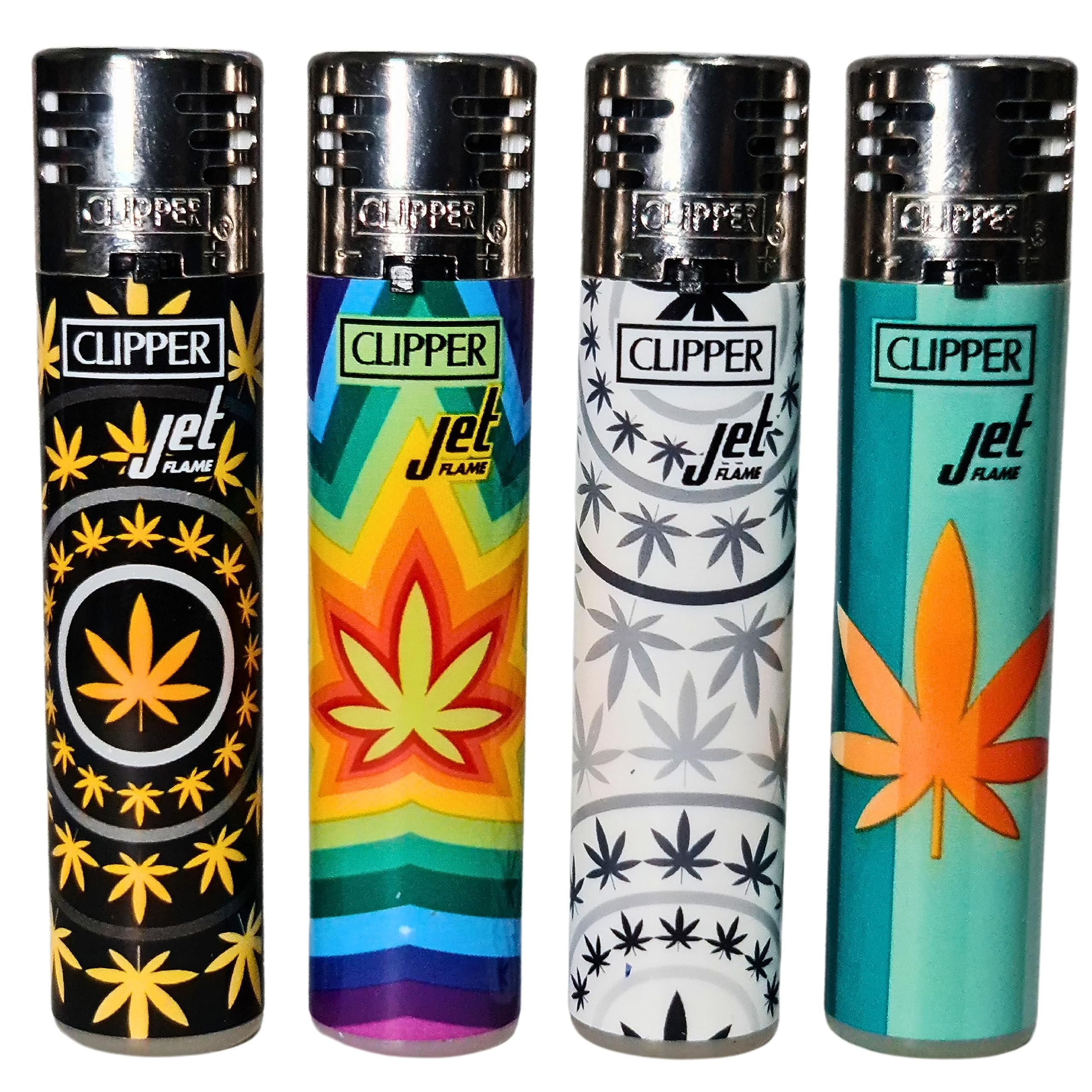 Zactly Silver 4 X Clipper Jet Lighter Set Posh-W Rare Top Windproof Gas Refillable Rare Limited Edition