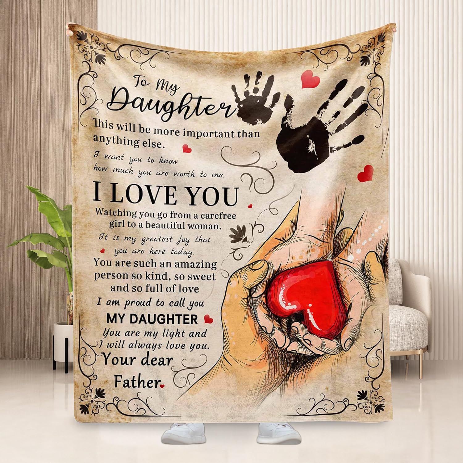 Blankets for Daughtet, to My Daughter Gifts Blanket for