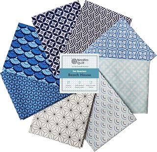 8 Fat Quarters 22" X 18" (Beach House) | Cotton Quilting Fabric Bundles - Quarter Yard Material for Sewing & Quilters - Precut Bundle Pattern Cloth Packs