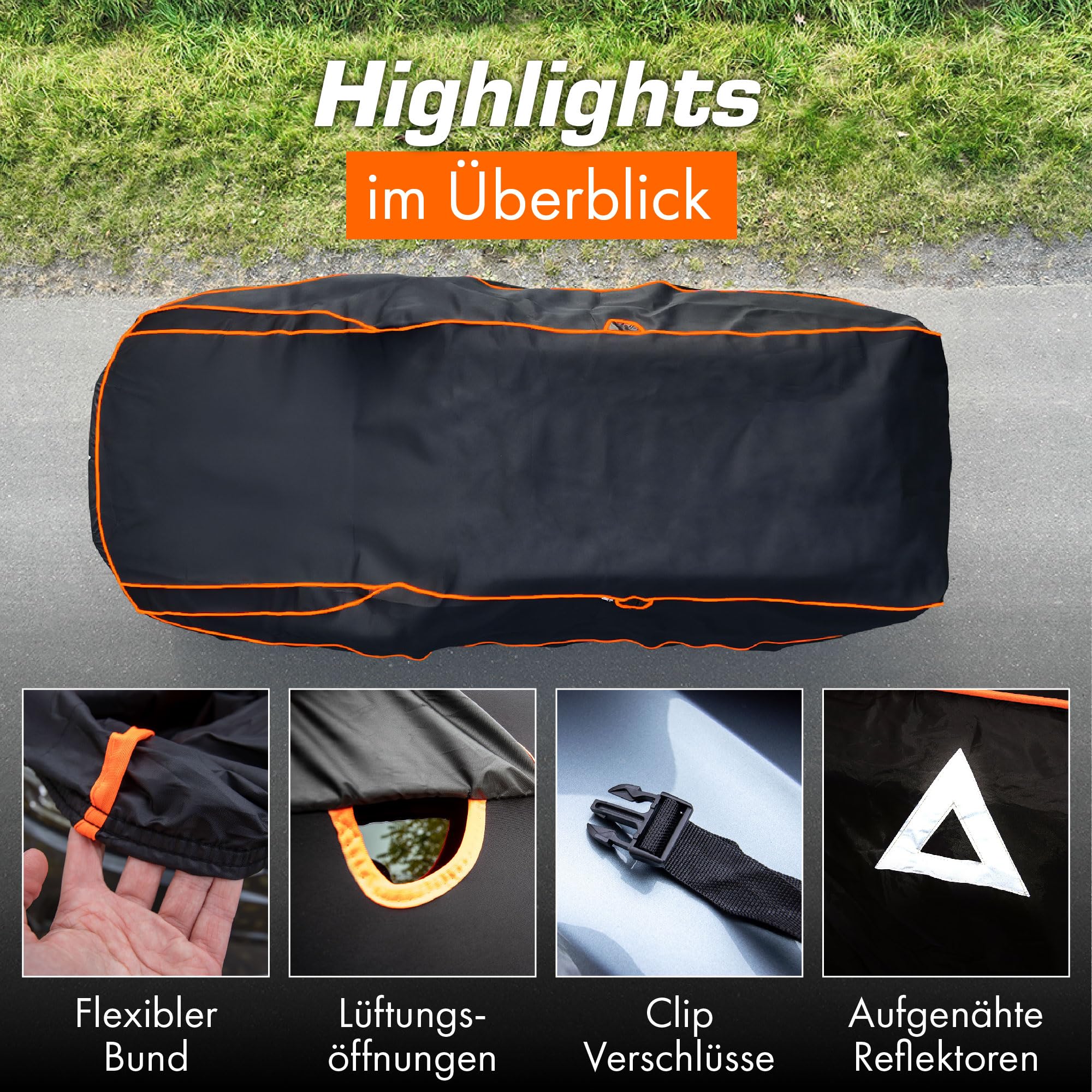 Upgrade4cars Premium Hagelschutzplane Version 2026 SUV XL 510x205x150 cm | Abdeckplane Komplett | Schutz vor Hagel & Sturm | Autoplane Universal
