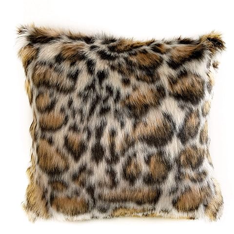 Plutus Brands Brown Plutus Tiger Animal Faux Fur Luxury Throw Pillow 20 in x 26in Double Sided 20
