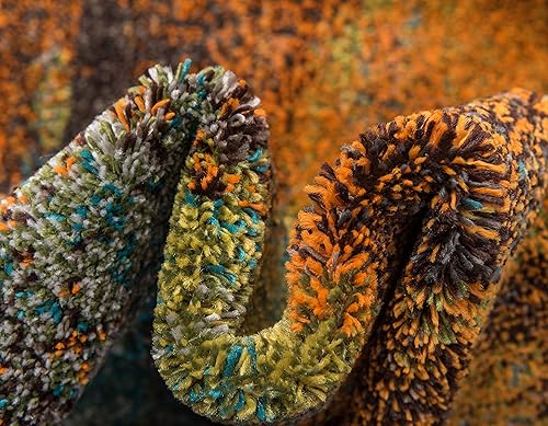 Miniatura 10 de Unique Loom Jardin Collection - Alfombra para múltiples áreas, abstracta, vibrante., Polipropileno, Multicolor / naranja