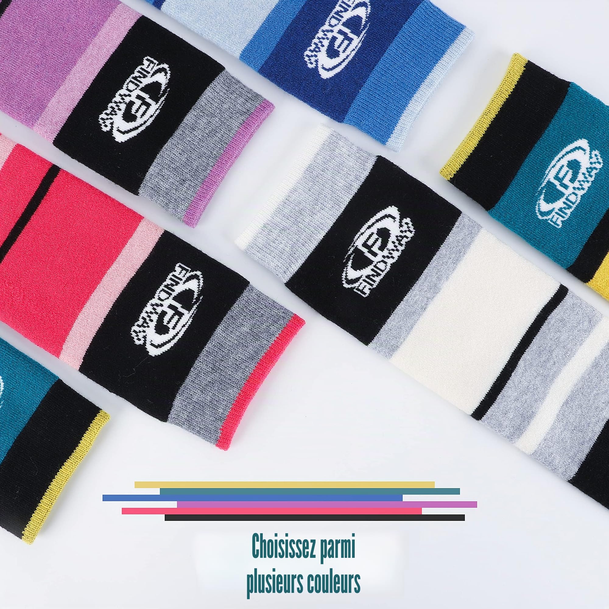 Findway Chaussettes de Ski, Chaussettes de Ski Thermiques en Laine Mérinos Femmes Hommes Chaussettes de Neige Chaudes et Douces Respirant pour Ski, Patinage Snowboard, 2 Paires/3 Paires