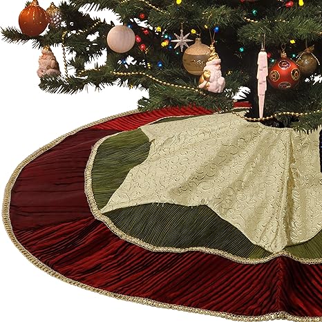 Red and green christmas tree skirt Clearance