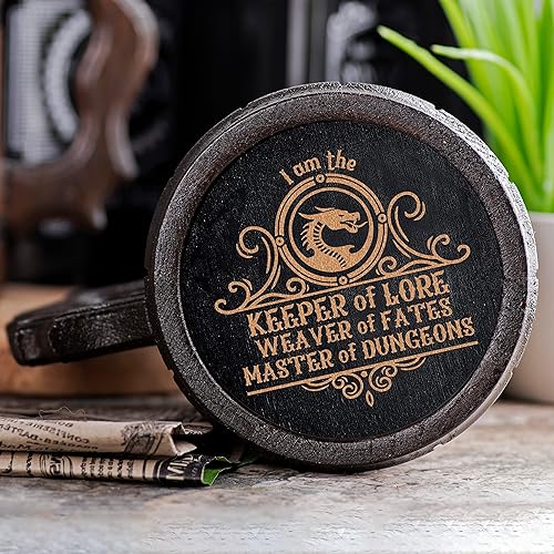 Miniatura 4 de Dungeon Master Mug 17oz Keeper of Lore, Weaver of Fates DM Mug DnD Gift Dungeons and Dragons Party Wooden Beer Mug Personalized D&D Gift Beer Stein
