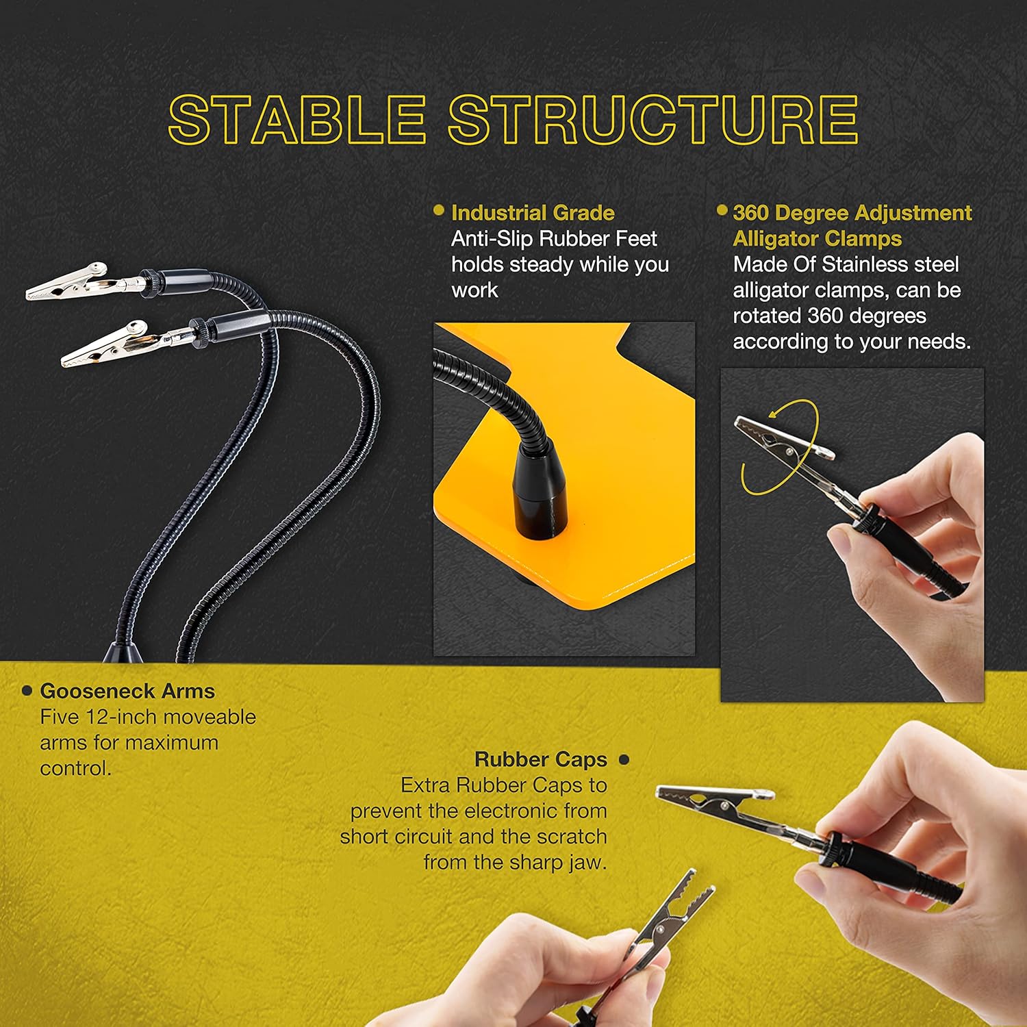 Black Friday - 40% OFF KOTTO Third Hand Professional Soldering Stand Tool PCB Holder Five Arms Helping Hands Crafts Jewelry Hobby Workshop Helping Station Non-Slip Steel Weighted Base for PCB Electronics Wires 🔥 Crazy Deals KOTTO Third Hand Professional Soldering Stand Tool PCB Holder Five Arms Helping Hands Crafts Jewelry Hobby Workshop Helping Station Non-Slip Steel Weighted Base for PCB Electronics Wires