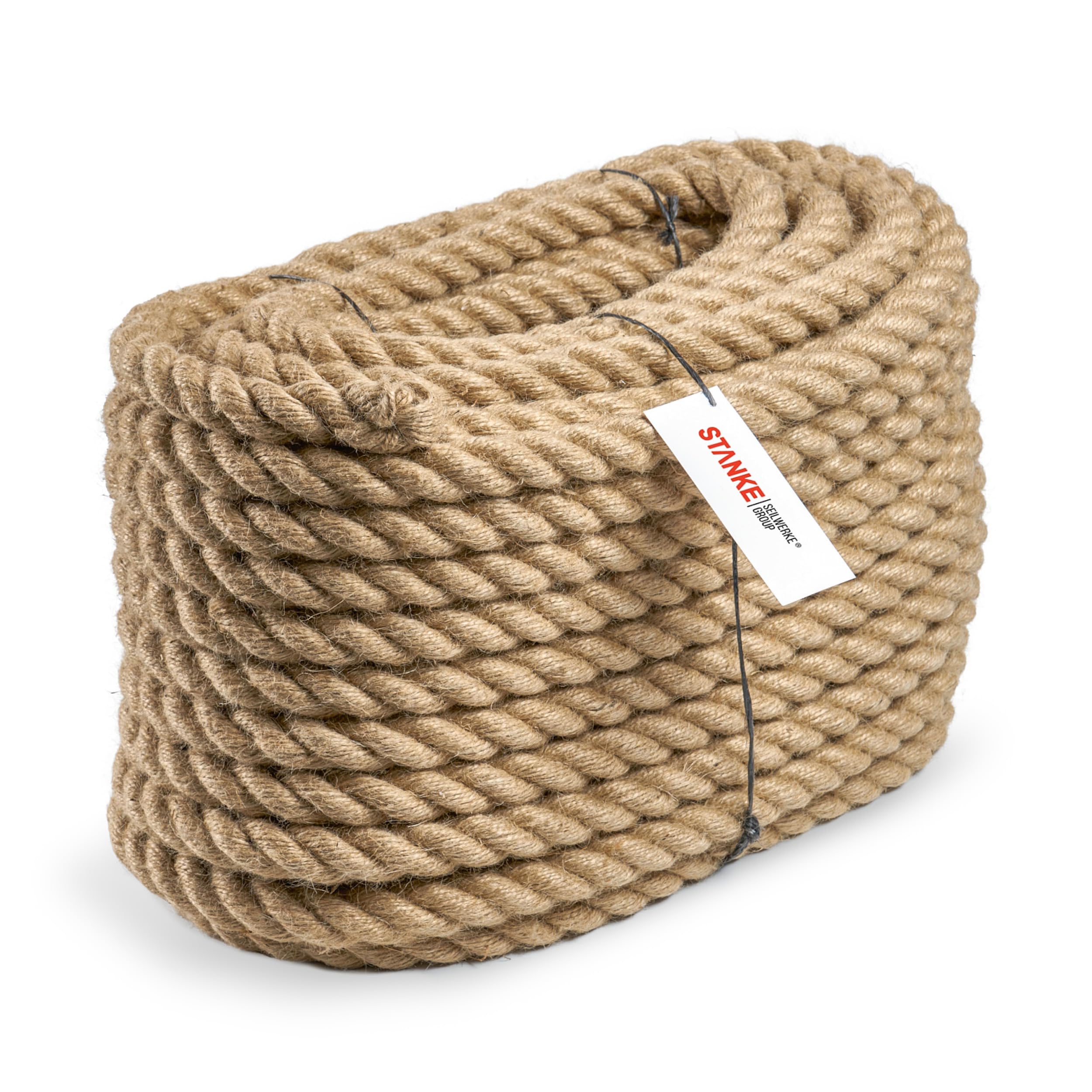 Seilwerk STANKE 10 m Corda di juta da 30 mm in fibra naturale intercciata