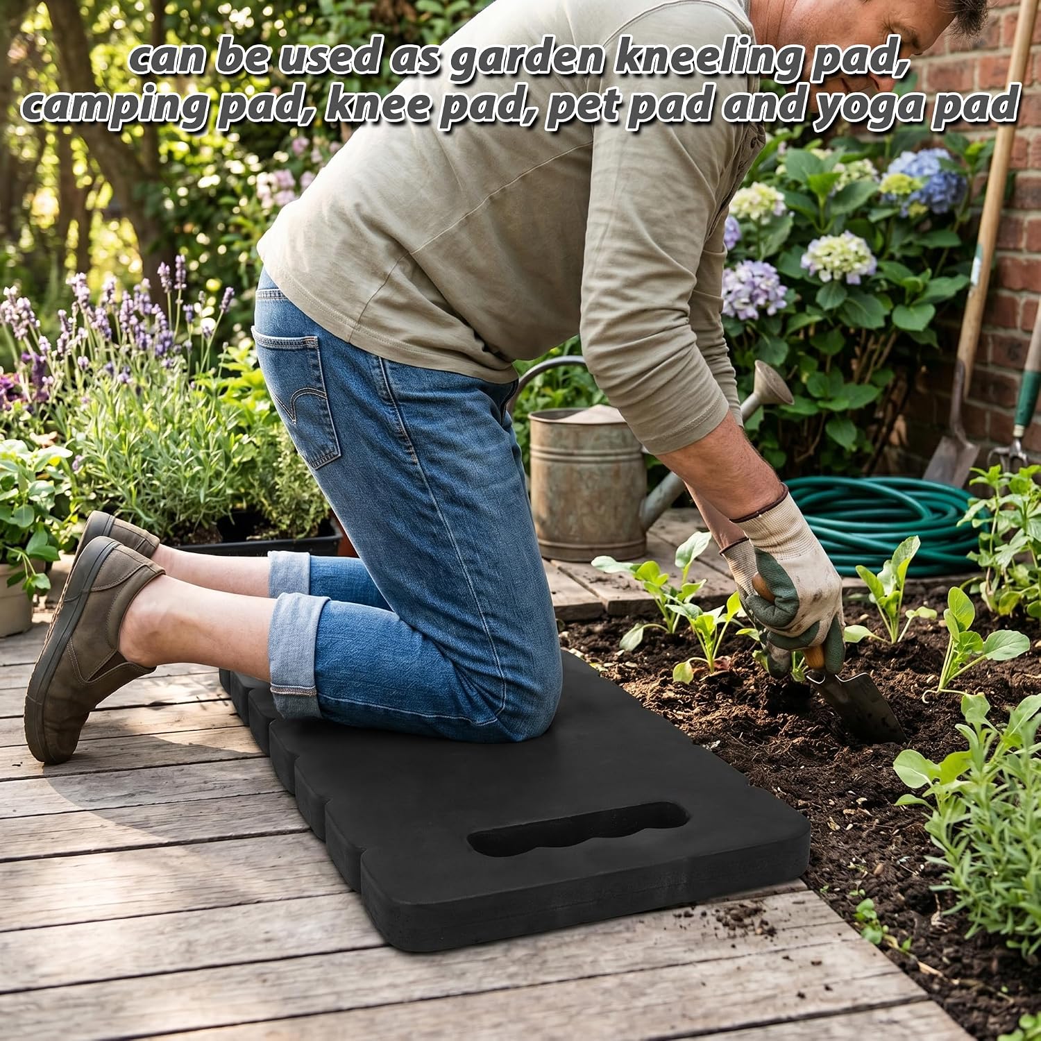 Milltrip Garden Kneeler,Knee Pads for Gardening,Garden Kneeing Pad, Kneeling Mat for Exercise & Yoga, Bath Kneeler for Baby Bath, Knee Pad for Work, Floor EVA Pad 17.8x8.2x0.9in(Black)