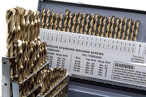 Miniatura 4 de Drill America DWDCO Series Set de brocas para taladro de cobalto, en maletín de metal. Set de 13-115 piezas, de 116 pulgadas - 1 pulgadas, A-Z,