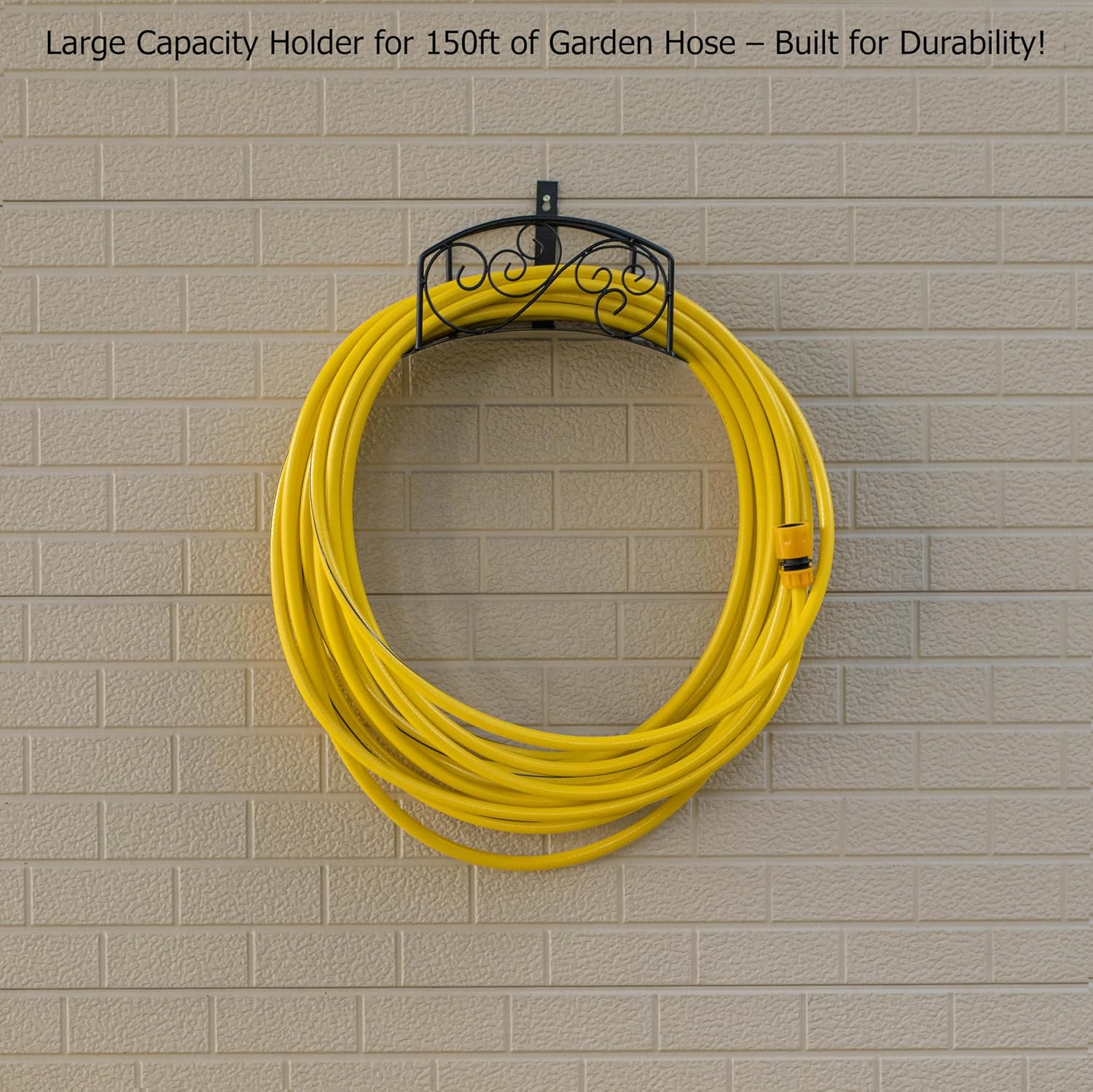 Gardenised Metal Wall-Mount Classic Swirl Hose Holder Heavy-Duty Outdoor Hanger and Water Hose Organizer with Sturdy Reel Hooks & Screws for Yard Lawn Garden Patio Landscaping and Home Use, Bronze