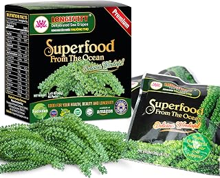 LONGEVITY Dehydrated Sea Grapes (Pack of 2, 1.4oz) - Umibudo Green Caviar Lato Seaweed for Immunity, Health & Longevity Boost