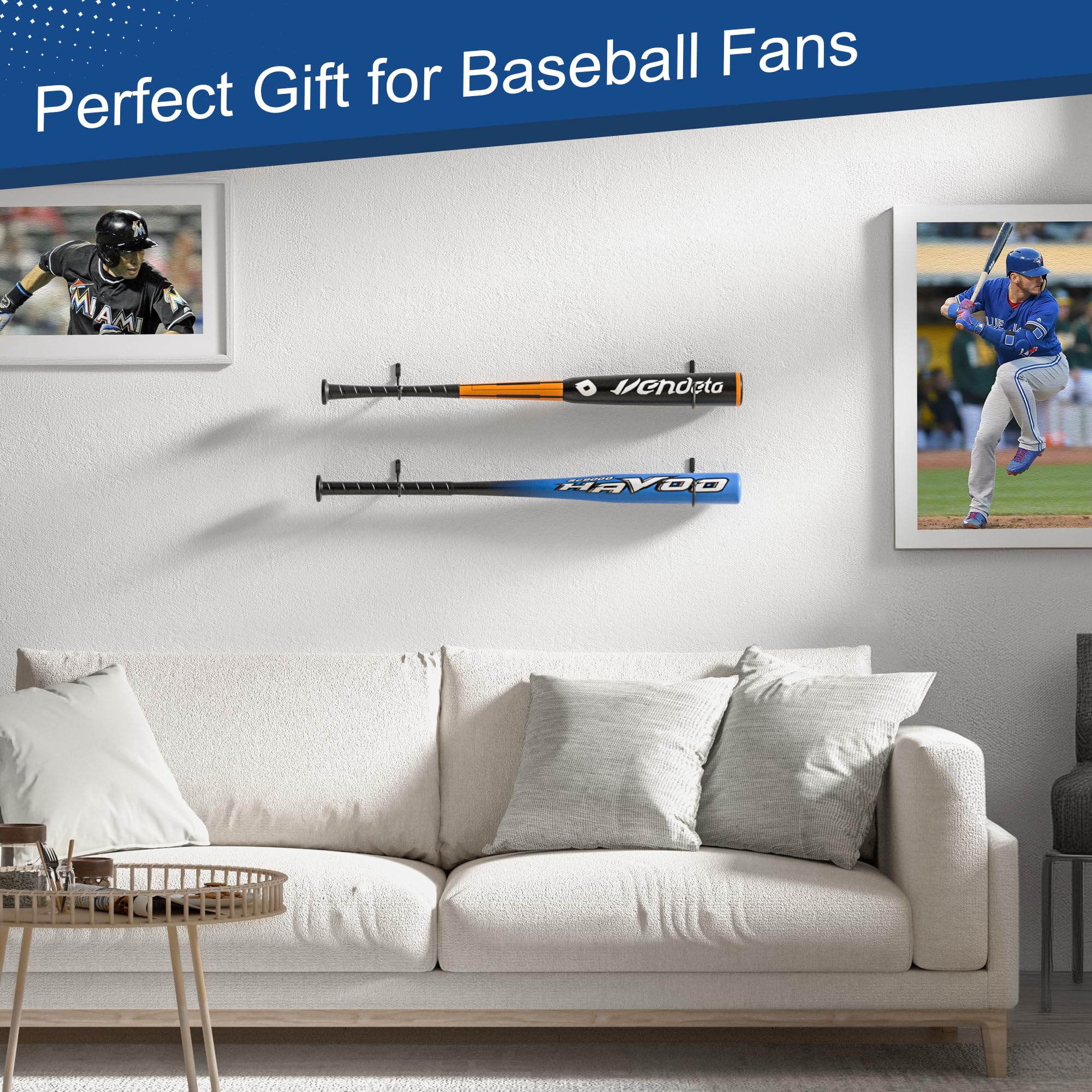 Support mural pour batte de baseball - Support mural pour affichage